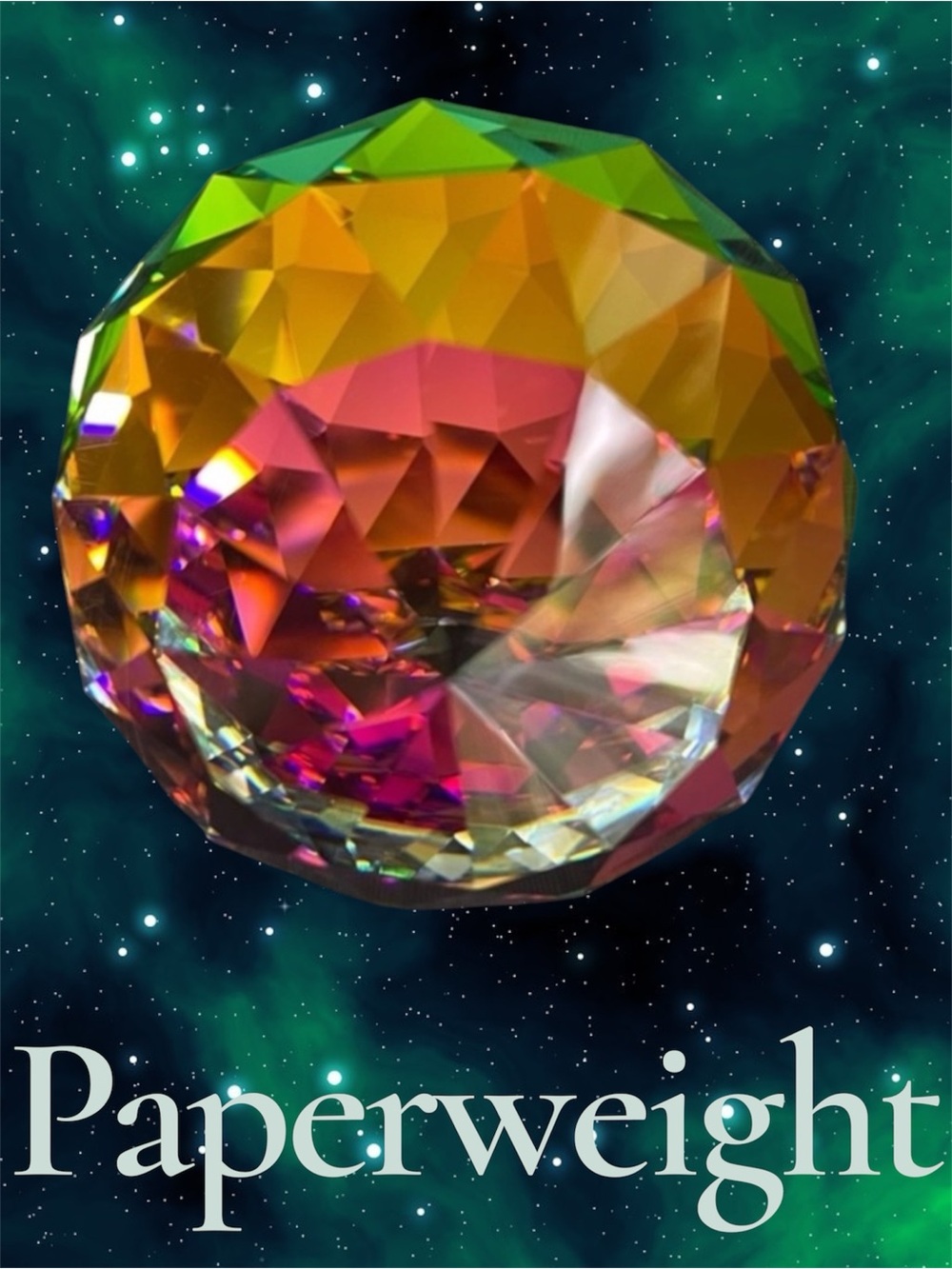 Multicolor Faceted Crystal Sphere Paperweight - See Video